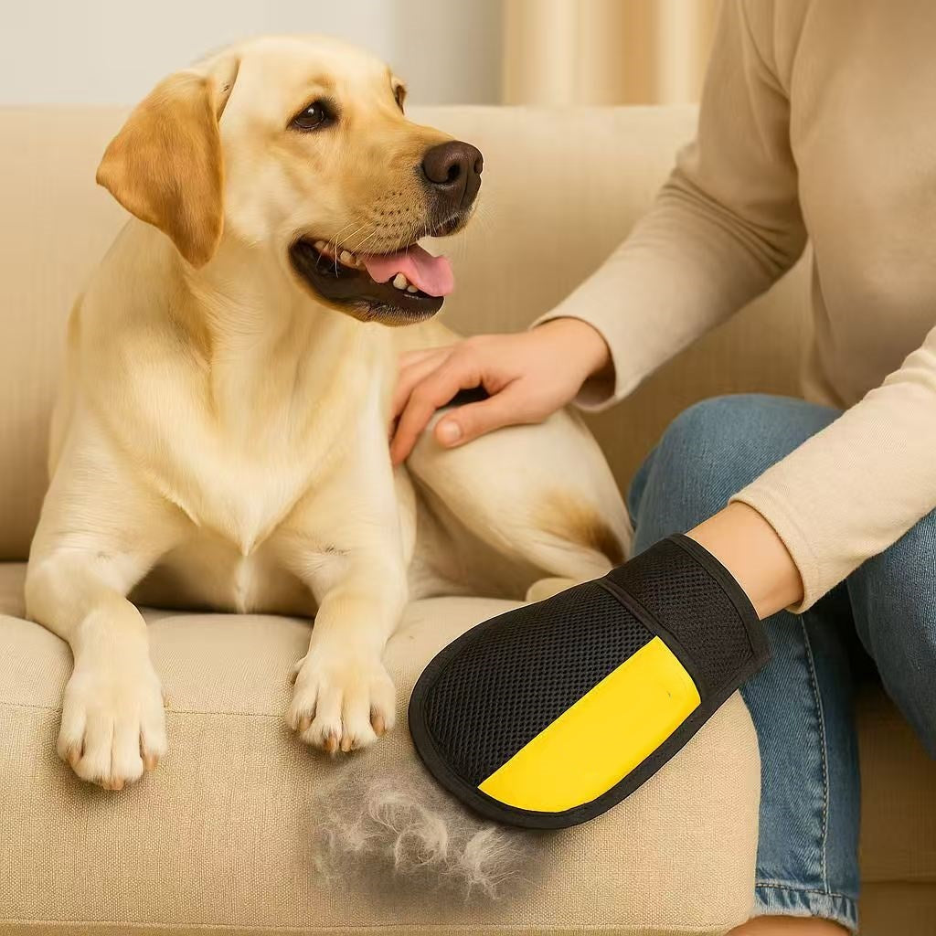 Static pet fur removal gloves